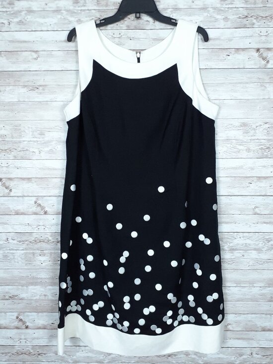 Jessica Howard Dresses & Skirts - Jessica Howard Sleeveless Shift Dress 18W Linen Blend Embroidered Dots 952A